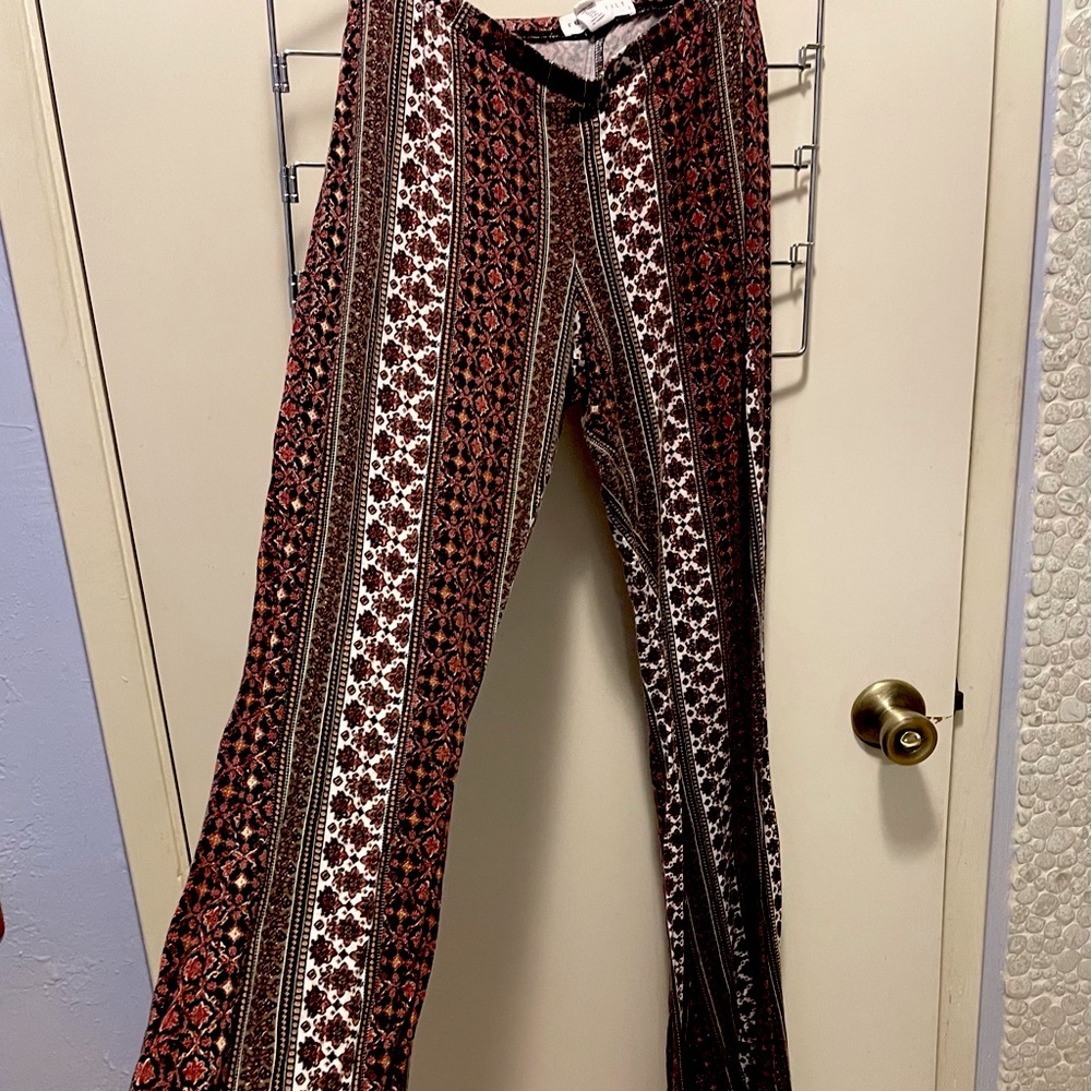 festival patterned flare pants